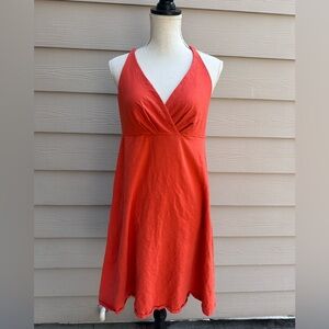 Patatgonia Women's Red Strappy Knee Length Dress Size Large Organic Cotton (B38)